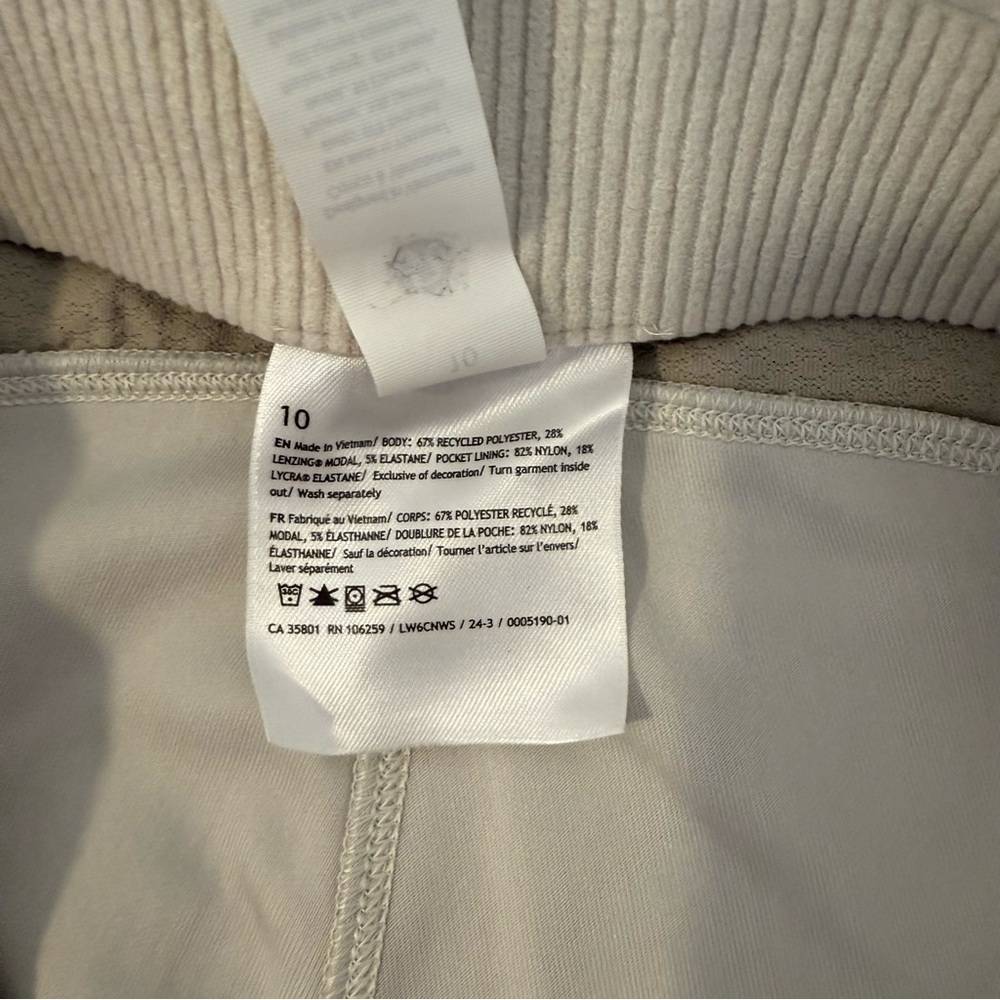 Lululemon Ribbed Softstreme Zip-Leg High-Rise Cropped Pants 25" Bone size 10 - Picture 6 of 12